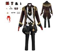 HBQC Genshin Impact Diluc Cospay Costume Anime Cosplay Full Wig Set Adult Halloween Carnival Party Costume Set