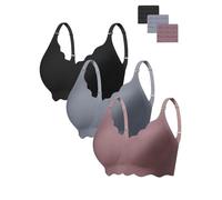 HBselect 3 Pack Wireless Bras for Women Seamless Bra Ultimate Comfort Bralette Non Wired Ladies Bras with Bra Extenders