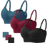 HBselect 3 Pack Women’s Nursing Bra Wireless Seamless Maternity Bra Breastfeeding Bras Bralette with Removable Bra Pads Extenders