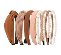 HBselect 8 Piece Headband Set Women's Headband Set Satin Pearl Wide Headbands for Women and Girls Hair Band Headbands