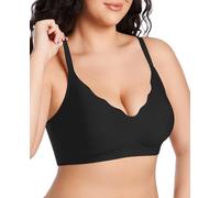 HBselect Wireless Jelly Bras for Women No Underwire 3PCS Seamless Push Up Bras Scalloped Everyday Comfort Bralettes