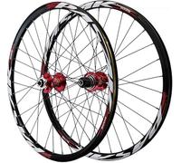 HBSSP 26/27.5/29 Inch MTB Wheelset,Disc Brake Quick Release Mountain Bike Wheels Alloy Double Layer Rim Front And Rear Wheel,for 7-12 Speed Cassette 32 Holes(Red,26inch)