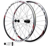 HBSSP 700C Aluminum Alloy Road Bike Wheelset,30MM Racing Bicycle Rim Quick Release/24H Spokes V Brake Tire 20C-35C for 8/9/10/11/12 Speed(Black)