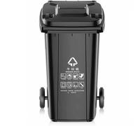 HBSSP 80L 100L 120L 240L Outdoor Trash Can with Lid Large Capacity Commercial Trash Can Heavy Duty Wastebasket With Wear Resistant Wheels(Black,100)