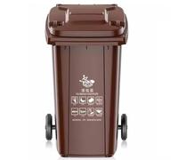 HBSSP 80L 100L 120L 240L Outdoor Trash Can with Lid Large Capacity Commercial Trash Can Heavy Duty Wastebasket With Wear Resistant Wheels(Brown,80L)