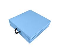 HBSSP Folding Exercise Mat Yoga Mat Foldable 5 Cm Thick Training Stretching Non Slip With Carrying Handles Gymnastics Balance Pad,Yellow(Blue)