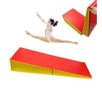 HBSSP Gymnastics Inclined Mat,Cheese Wedge Tumbling Mats, Foldable,2-in-1 Gym With Carry Handle, for Training,Home Fitness, Dance Yoga(120x60x35cm)