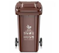 HBSSP Outdoor Heavy Duty Large Trash Can with Sealing Lid, Commercial Wheeled Trash Can for Patio Backyard Deck Roadside(Brown,100)