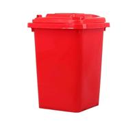 HBSSP Outdoor Trash Bin with Lid Large Capacity Plastic Garbage Can Long Cylindrical Outdoor Sorting Trash Bin(Red,50L)