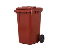 HBSSP Outdoor Trash Bin with Lid Large Capacity Plastic Garbage Can Long Cylindrical Outdoor Sorting Trash Bin(Brown,100L)