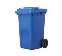 HBSSP Outdoor Trash Bin with Lid Large Capacity Plastic Garbage Can Long Cylindrical Outdoor Sorting Trash Bin(Blue,100L)
