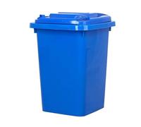 HBSSP Outdoor Trash Bin with Lid Large Capacity Plastic Garbage Can Long Cylindrical Outdoor Sorting Trash Bin(Blue,50L)