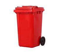 HBSSP Outdoor Trash Bin with Lid Large Capacity Plastic Garbage Can Long Cylindrical Outdoor Sorting Trash Bin(Red,100L)