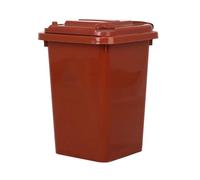 HBSSP Outdoor Trash Bin with Lid Large Capacity Plastic Garbage Can Long Cylindrical Outdoor Sorting Trash Bin(Brown,50L)