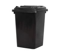 HBSSP Outdoor Trash Bin with Lid Large Capacity Plastic Garbage Can Long Cylindrical Outdoor Sorting Trash Bin(Black,50L)
