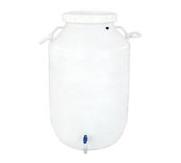 HBSSP RV Bucket Plastic Water Storage Container with Faucet Camping Rain Barrel, Food Grade Bucket for Safe & Storage，Shipping(White,100L)