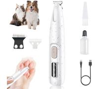 HBSTK Upgraded Dog Cat Pet Paw Trimmer & Grooming Clipper with LED Light - Waterproof Rechargeable Low Noise Pet Shaver for Eyes Face Ears Small Areas Professional Pet Hair Trimming Kit