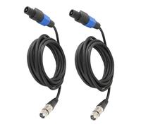 HBU 15 Feet Pack of 2 SpeakOn to XLR Cable - 2pcs Speak-On Male to 3 Pole XLR Female Extension Wire - 15ft. DJ PA Stage Audio Jack Microphone 3 Pin Connection Wiring with Twist Lock