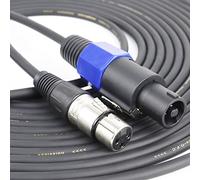 HBU 30 Feet SpeakOn Male to 3 Pole XLR Female Cable - 1pc 30FT Professional Mic 3 Pin Connection Extension Wire - Microphone Audio Jack Speak-On Plug with Twist Lock