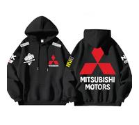 HBUNKT Car Logo Hoodie for Mitsubishi Space Star 2013-2019, Mens Hoodie Pullover Hooded Sweatshirt Long Sleeve Hoody Sweatshirts Hooded Top Work Hoodies For Mens Ladies Car Accessories,Black-2-XXL