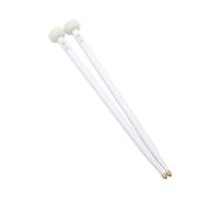 Hburirrty 1 Pair White Timpani Drumsticks Felt Percussion Instrument Practice Playing Double- Drum Hammer