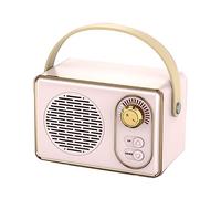 Hburirrty 1 PCS Bluetooth Speaker Classical Retro Music Player Sound Stereo Portable Mini Travel Music Player Pink