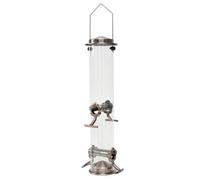Hburirrty 1 Piece Outdoor Bird Feeder Feeder with 4 Feeding Ports Stainless Steel Hanging Wild Bird Feeder