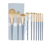 Hburirrty 10 Pcs Blue Eyeshadow Makeup Brushes Set Nylon Powder Foundation Make Up Brushes