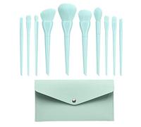 Hburirrty 10PCS Makeup Brushes Set Eye Shadow Blending Eyeliner Eyelash Eyebrow Brushes Synthetic Hair Makeup Brush Kit Blue