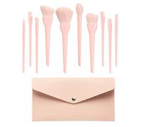 Hburirrty 10PCS Makeup Brushes Set Eye Shadow Blending Eyeliner Eyelash Eyebrow Brushes Synthetic Hair Makeup Brush Kit Pink