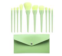 Hburirrty 10PCS Makeup Brushes Set Eye Shadow Blending Eyeliner Eyelash Eyebrow Brushes Synthetic Hair Makeup Brush Kit Green