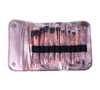 Hburirrty 10Pcs/Set Diamond Makeup Brushes Kit Women Make Up Tool Blending Contour Foundation Eyeshadow Brush with Cosmetic Bag