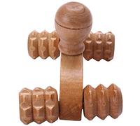 Hburirrty 10Pcs Solid Wood Full-Body Four Wheels Wooden Car Roller Relaxing Hand Massage Tool Reflexology Face Hand Foot Back Body Therapy