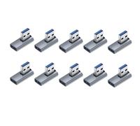 Hburirrty 10Pcs USB Adapter A Male to A Female, Middle Bend, Connector for Laptop Phone Adapter Elbow Easy Install