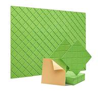 Hburirrty 12 Pack Soundproof Wall Panels 12x12x0.4Inch Self Adhesive Sound Absorbing Panels Acoustic Foam Panels for Recording Studio,Office Green