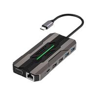 Hburirrty 13-IN-1 USB C Hub Docking Stations SD Card Reader 1000M RJ45 -Compatible HDTV VGA USB Hub 3.0 Adapter for PC Laptop Easy to Use