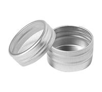 Hburirrty 1Pc Makeup Round Storage Box Nail Art Bead Container Portable Cosmetic Cream Jar Pot Box Round Bottle Bead Silver