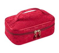 Hburirrty 1Pcs Three-Dimensional Lace Pearl Zipper Lady Cosmetic Bag Travel Toilet Bag-1492A