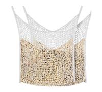 Hburirrty 2 Pcs Slow Feed Hay Net Hay Feeder Hay Bags for Horses Goat Stall Trailer Horse Feeding Supplies (White,35 X 31 Inch) Easy Install Easy to Use