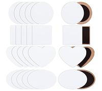 Hburirrty 20 Pcs Sublimation Blank Fridge Magnets DIY Decorative Refrigerator Magnets for Kitchen Whiteboard Office, 4 Styles