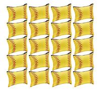 Hburirrty 20Pcs Sport Makeup Bag Sport Cosmetic Bag Yellow Makeup Bag Softball Gifts Volleyball Favors Baseball Accessories for Player