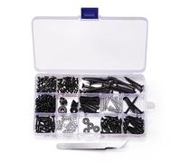Hburirrty 254Pcs/Lot Kit Parts Accessories for Back Plate Mount Assortment with Storage Box for Electric Guitar DIY Tools,Black
