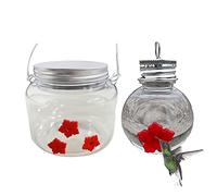 Hburirrty 2Pack Jar Bird Feeder with 3 Ports,Bird Feeders for Outdoors Hanging, Portable Bird Feeder