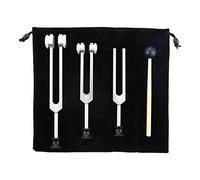 Hburirrty 3Pack Tuning Fork Set Chakra Tuning Forks for Healing, Chakra, Sound Therapy, Slider Fork (Silver)