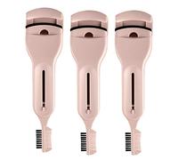 Hburirrty 3PCS Double Eyelash Curler Long-Lasting Stereotypes Eyelash Aid with Eyebrow Comb Eyebrow Curling