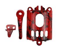 Hburirrty 3PCS/Set DIY Modified Shell for Electric Hair Clipper Accessories Barber Hair Trimmer Case Motor Cover Switch-Red