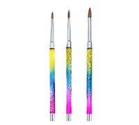 Hburirrty 3Pcs/Set Nail Art UV Gel Extension Builder Rhinestone Painting Brush Lines Liner Pattern Drawing Pen Manicure Tool