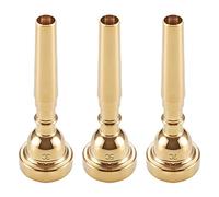 Hburirrty 3PCS Trumpet Mounthpiece Set (3C 5C 7C) Gold Plated for Beginner Musical Trumpet Replacement Spare Parts Accessories or Finger Exerciser