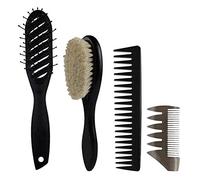 Hburirrty 4Pcs/Set Massage Comb Hair Brush Beard Brush Oil Comb Anti Static Hair Brush Straightening Hair Care