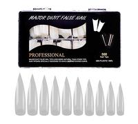 Hburirrty 500Pcs Long Pointed Fake Nail Artificial False Nails Art Tips Nail Extension Natural